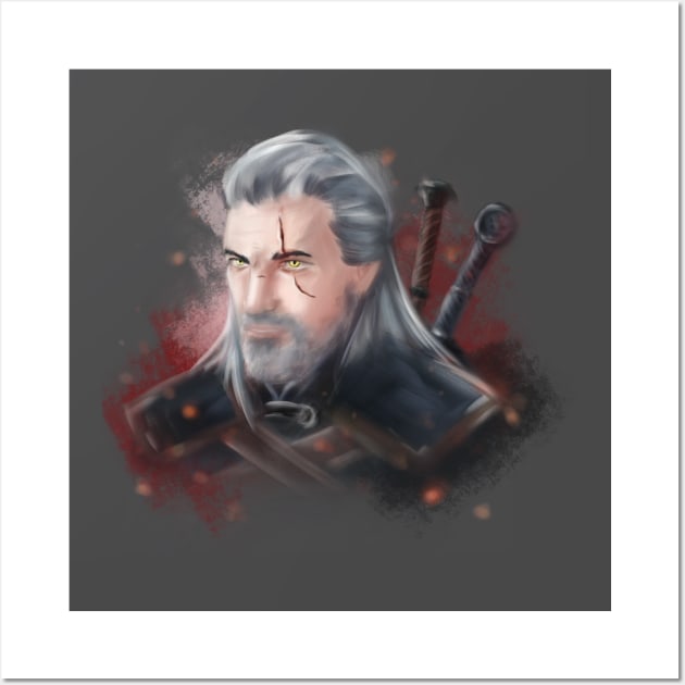 Geralt of Rivia Wall Art by rayfox